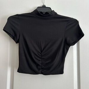 Black Ruched Women's Top